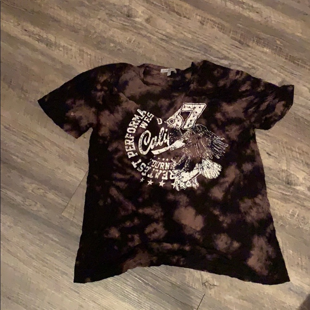 Bleached band shirt ripped v neck